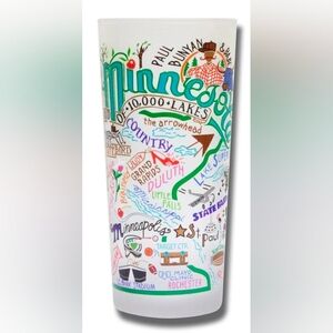 NWT Catstudio Minnesota 15 Oz. Drinking Glass / Tumbler (Geography Collection)